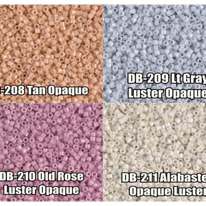 11/0 Miyuki Delica beads, DB208, DB209, DB210, DB211 - 5g, 10g