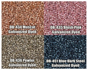 11/0 Miyuki Delica beads, DB434, DB435, DB436, DB451, - 5g, 10g