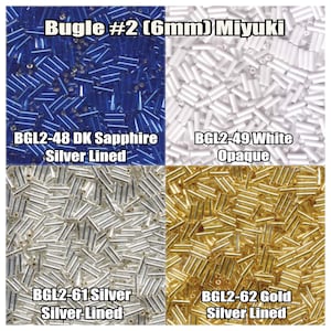 Miyuki Bugles #2 Size 6mm, BGL2-048, BGL2-049, BGL2-061, BGL2-062