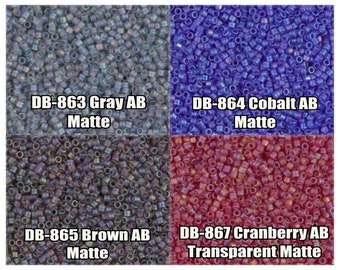 11/0 Miyuki-delica-kralen, DB863, DB864, DB865, DB867 - 5 g, 10 g