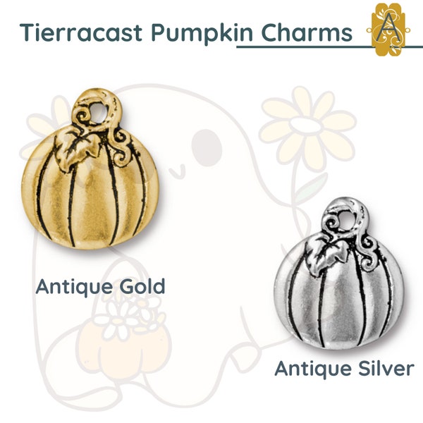Tierracast PUMPKIN Charms, 2 pieces, beautifully detailed