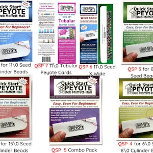 Cartões de início rápido para Peyote par/ímpar, Peyote de 2 gotas, espinha de peixe e trama em ângulo reto, 3 por pacote + 2 NOVOS CARTÕES DE INICIALIZAÇÃO