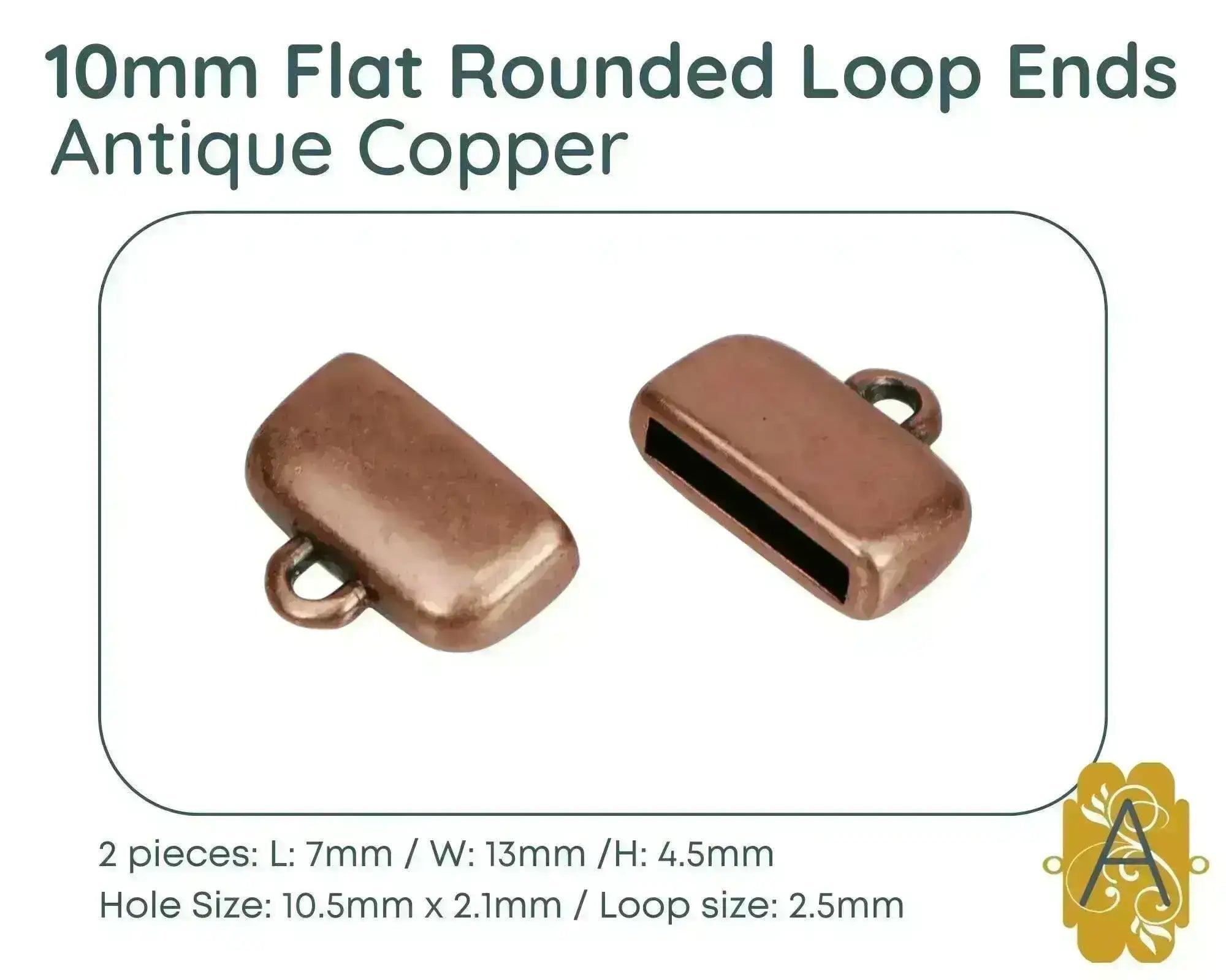 Rounded Ends With Loops for Leather or Cork, 10mm, 4 Finishes - Etsy