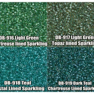 11/0 Miyuki Delica beads, DB916, DB917, DB918, DB919 - 5g, 10g