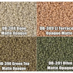 11/0 Miyuki Delica beads, DB388, DB389, DB390, DB391 - 5g, 10g