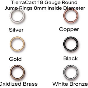 8 mm, i migliori anelli di congiunzione! Calibro 18, TierraCast, 6 finiture, 20 o 50 pezzi
