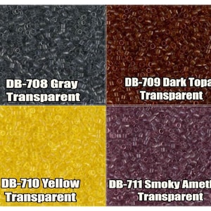 11/0 Miyuki Delica beads, DB708, DB709, DB710, DB711 - 5g, 10g
