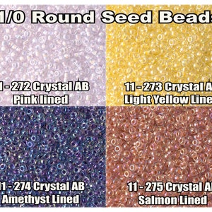 11-273, Miyuki 22g Pale Yellow Lined Crystal AB 11-273, Miyuki 22g Pale Yellow Lined Crystal AB