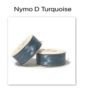 Nymo® tråd i storlek D, spole, 21 färger, 64 yards/58,5 m Turquoise