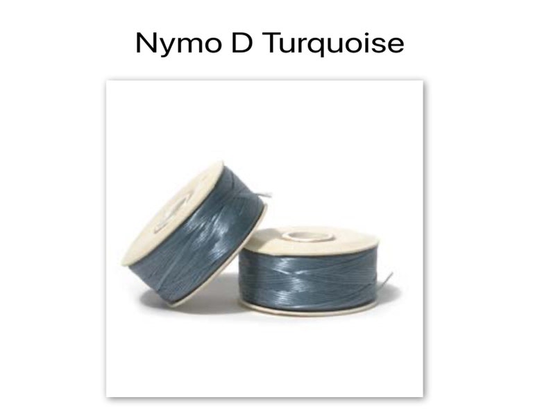 Nymo® tråd i storlek D, spole, 21 färger, 64 yards/58,5 m Turquoise