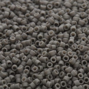 11/0 Delica Beads, DB2409 Matte Grey, 5 grams