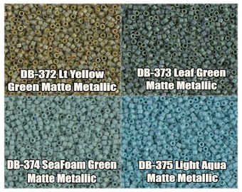 11/0 Miyuki Delica contas, DB372, DB373, DB374, DB375 - 5g, 10g