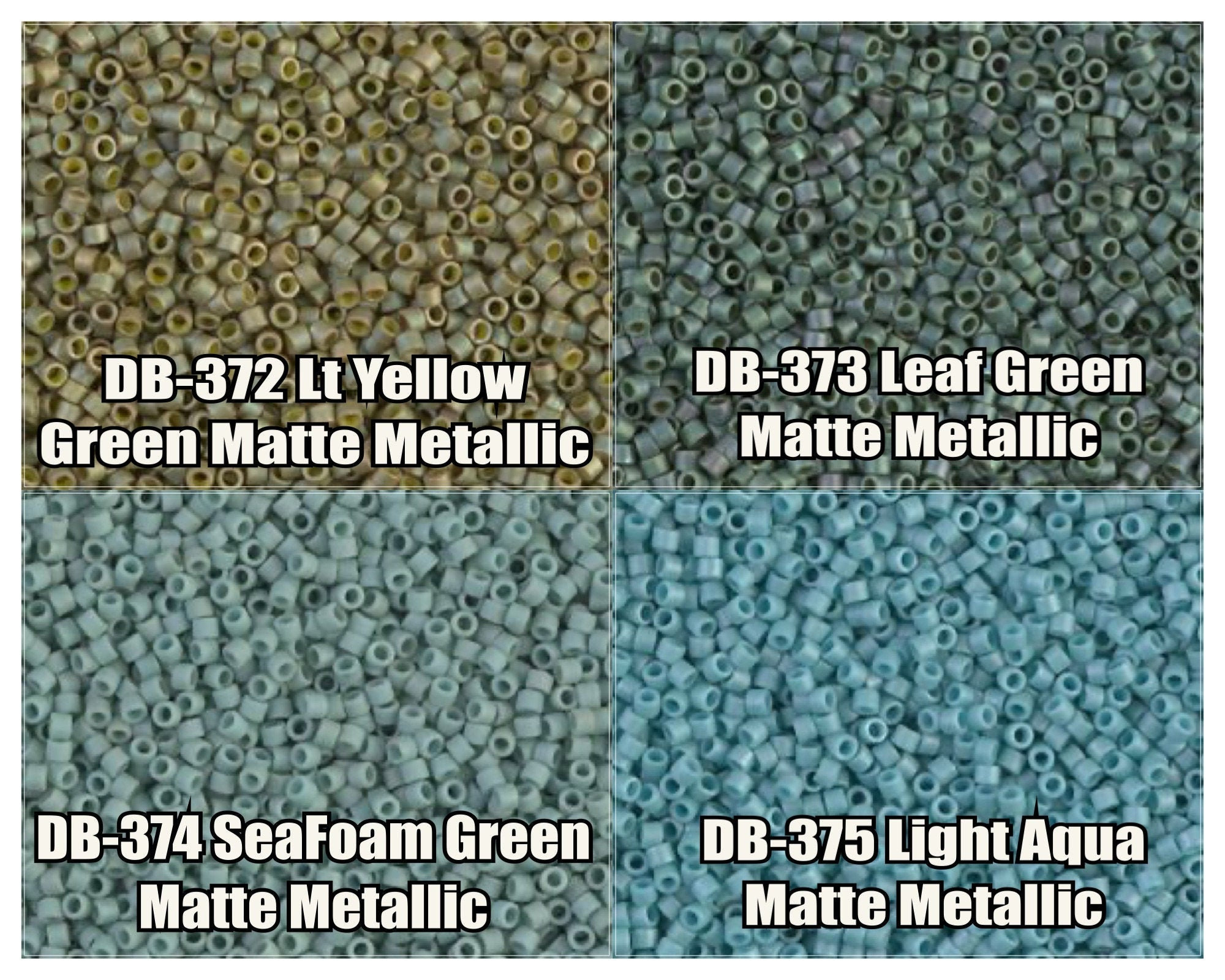 11/0 Miyuki Delica Beads, DB372, DB373, DB374, DB375 - 5g