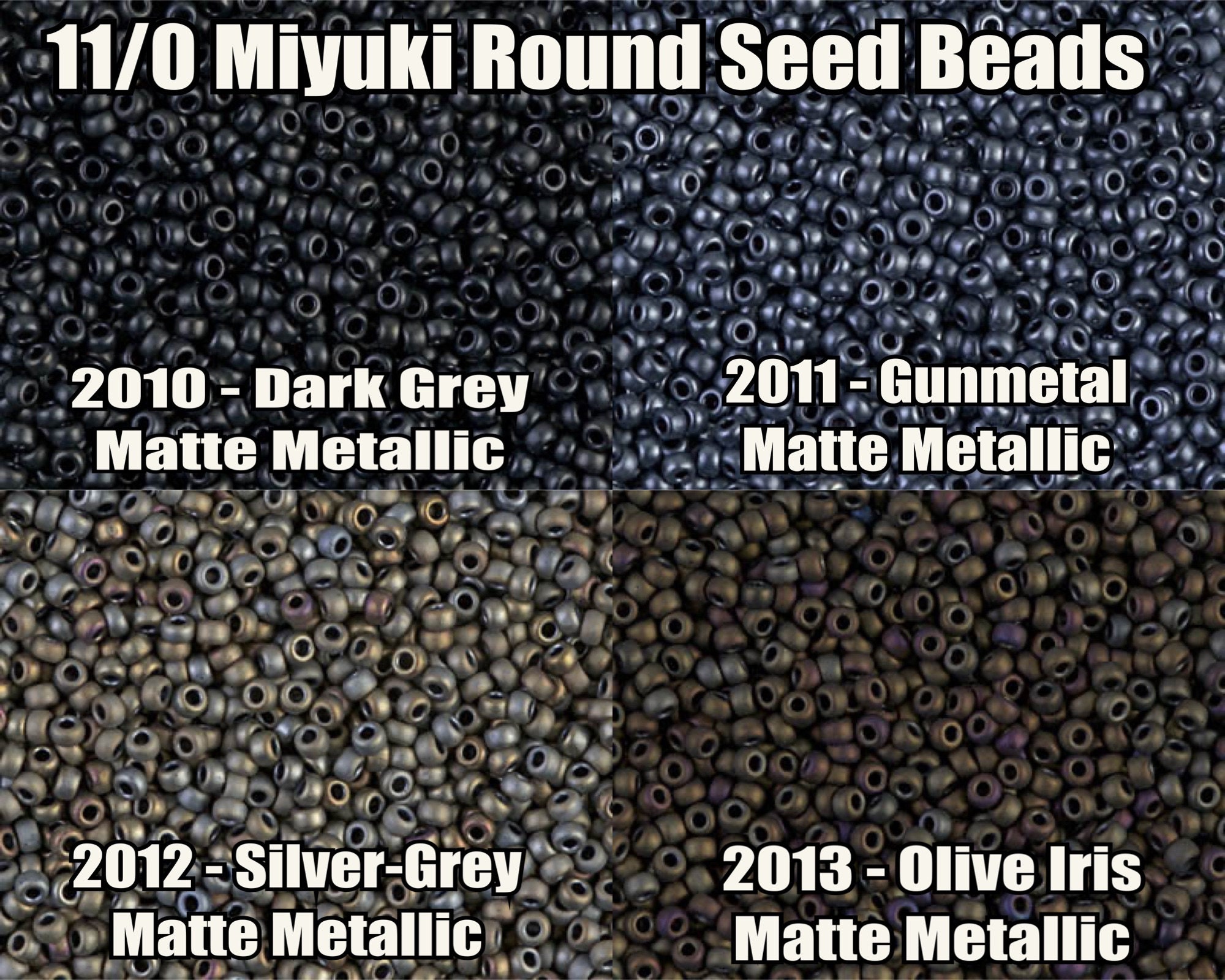 11-2011, Miyuki 22g Matte Metallic Gunmetal 11-2011, Miyuki 22g Matte Metallic Gunmetal