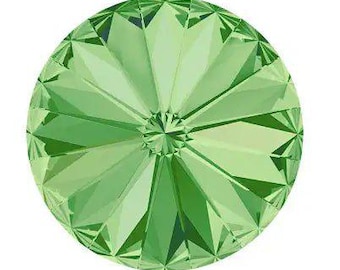 Rivolis de cristal Swarovski, 1122, 14 mm, peridoto, 2 o 6 piezas