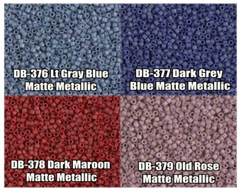 11/0 Miyuki Delica beads, DB376, DB377, DB378, DB379 - 5g, 10g