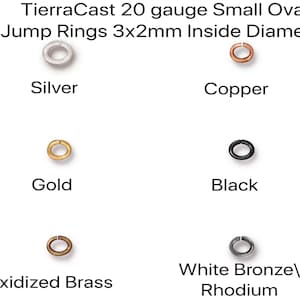 20 Gauge, Small Oval Jump Rings, 50 or 100 Pcs, TierraCast, 3x2mm I.D., 6 Finishes