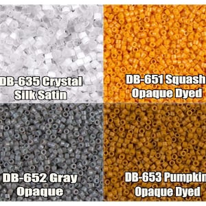 11/0 Miyuki Delica beads, 5g, 10g, DB635, DB651, DB652, DB653