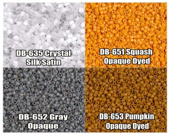 11/0 Miyuki Delica beads, 5g, 10g, DB635, DB651, DB652, DB653