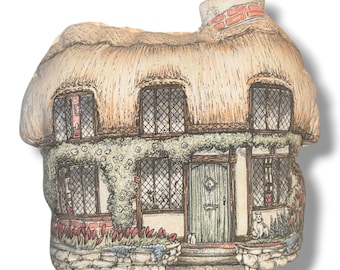 Funda para tetera vintage Samuel Lamont con diseño de cabaña irlandesa con techo de paja / Hecha en Irlanda / Estilo cottagecore / 100% algodón / Funda para tetera original