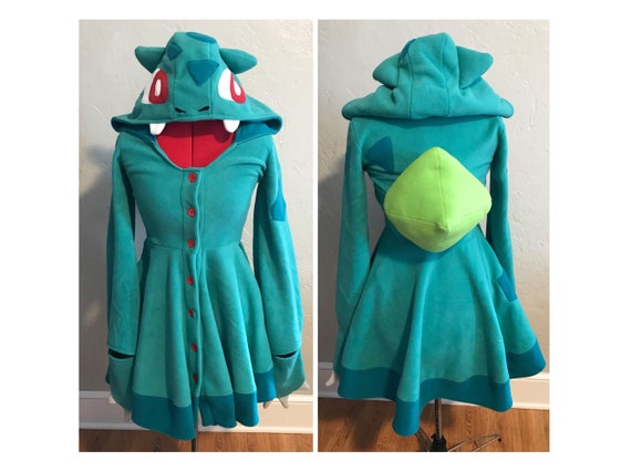 Bulbasaur Inspired Kigurumi Dress Handmade Fleece Pokemon Cosplay for Women Comfy Halloween Costume Custom Sizing Available Etsy