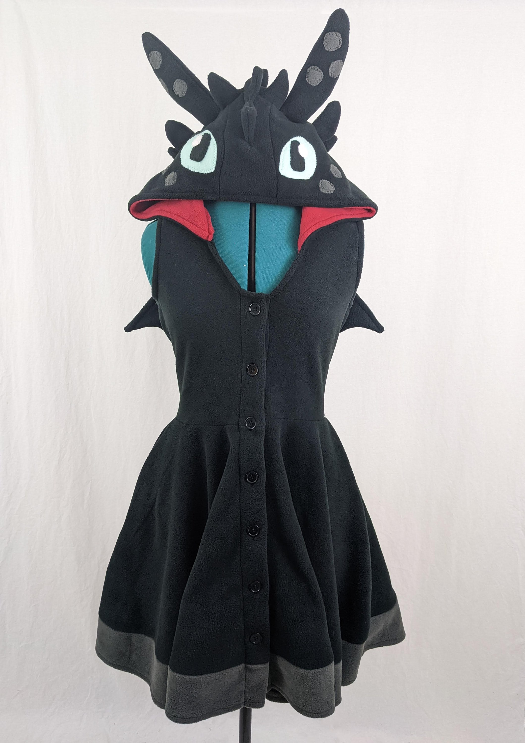 トゥースレス風の着ぐるみドレス、ハンドメイド、女性用「ヒックと