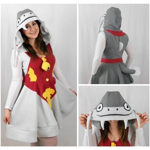 Namazu Inspired Kigurumi Dress FFXIV Handmade Final Fantasy Fleece Cosplay for Women, Comfy Halloween Costume, Custom Sizing Available