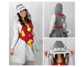 Namazu Inspired Kigurumi Dress FFXIV Handmade Final Fantasy Fleece Cosplay for Women, Comfy Halloween Costume, Custom Sizing Available