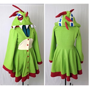 Murloc Inspired Kigurumi Dress Handmade Warcraft Hearthstone Fleece Cosplay for Women, Comfy Halloween Costume, Custom Sizing Available