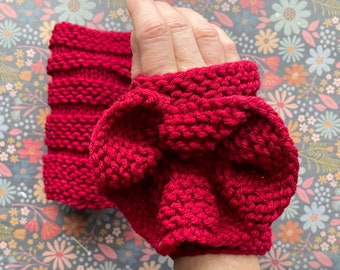 Red Gloves with Flowers