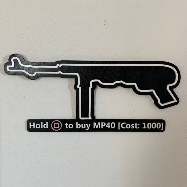 MP40 Wall Gun Buy Wood Sign