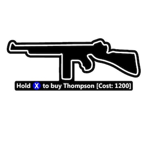 Letrero de madera para comprar pistola Thompson Wall