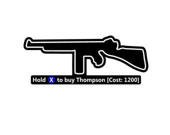 Plaque murale en bois Thompson Wall Gun