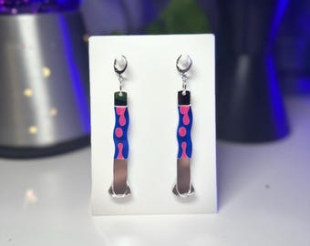 Boucles d'oreilles ondulées lampe à lave