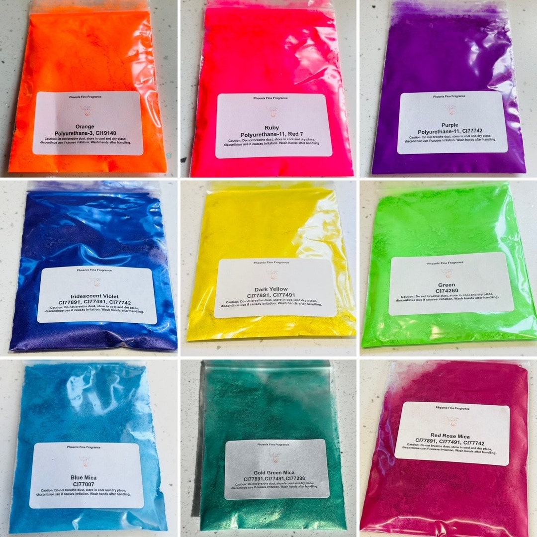 Mica Powder 10g Bags Colour Pigment Powder for Wax Melts, Nail Polish