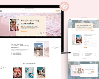 Squarespace Template for Coach Blogger Freelancer Business Website, Squarespace 7 1, Clean & Bright Modern Chic Website Template Squarespace