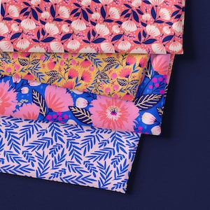 Vibrant Blooms by Jess Phoenix - Organic Double Gauze - Paintbrush Studio Fabrics