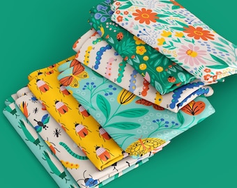 Bugs and Butterflies by Genna Blackburn - Paintbrush Studio Fabrics - Cotton Fabric
