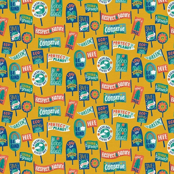 Protect Our Planet by Allison Cole - Paintbrush Studio Fabrics - Soft Cotton Fabric