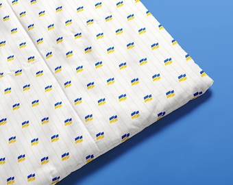 Ukrainian Flag Quilting Cotton Fabric, Support Ukraine