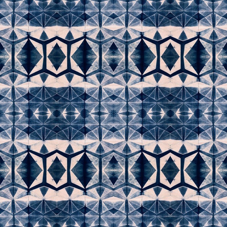 Shibori Dye by Kim Eichler-Messmer Indigo Digital Fabric Print Paintbrush Studio Fabrics 120-21445