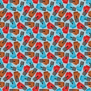 Boxing Super Sports Fabric: Quilting Cotton, Juvenile Kids