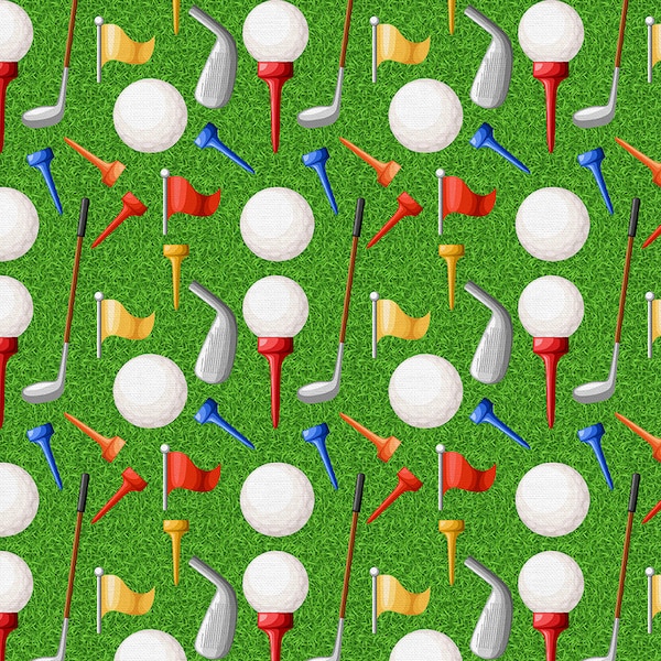 Super Sports (Golf) by PBS Fabrics - Paintbrush Studio Fabrics - Quilting Cotton Fabric - Sports Juvenile Kids