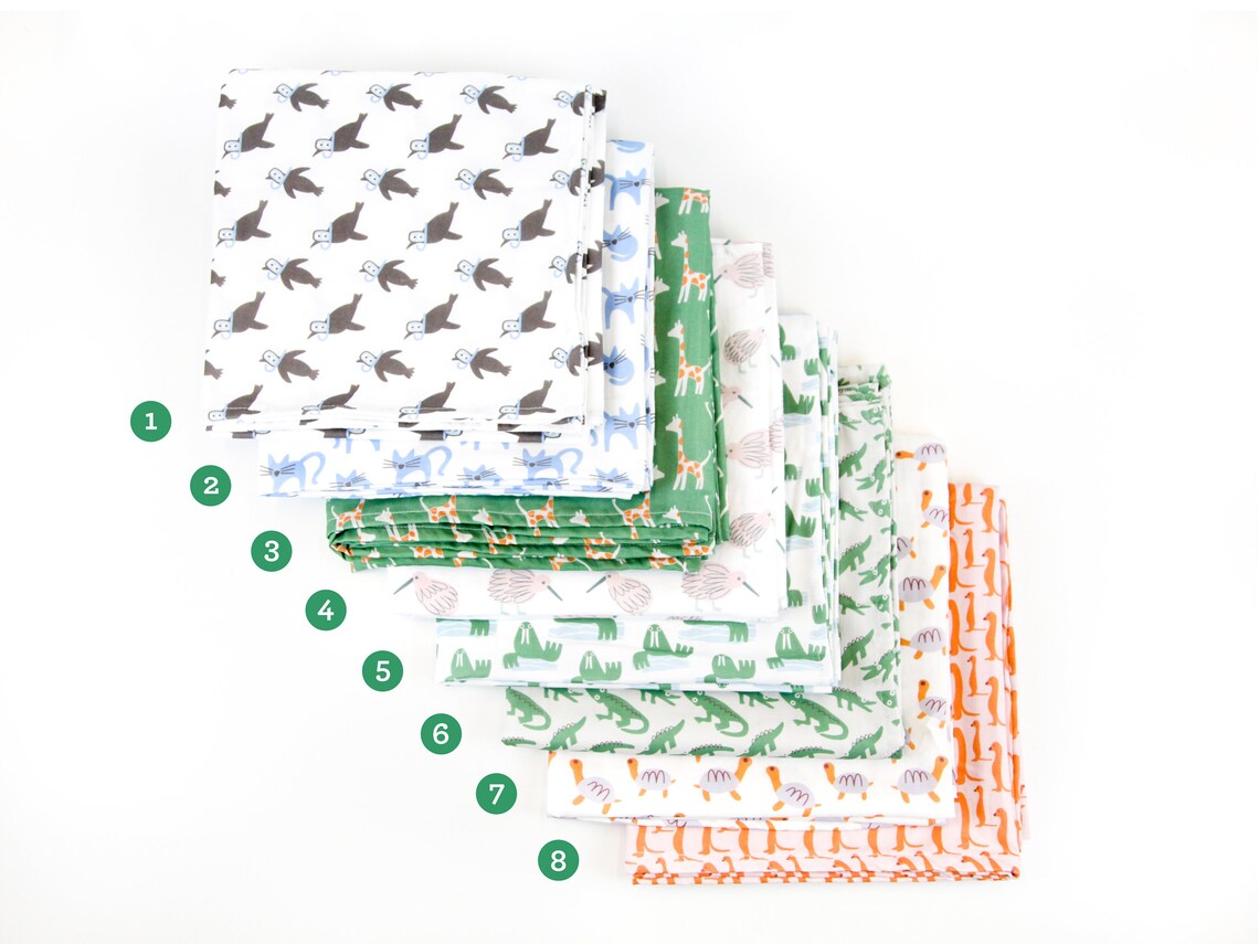 Organic Double Gauze Swaddle Blanket Animal Kingdom by Etsy