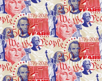 250 Years of America Cotton Fabric by the Yard