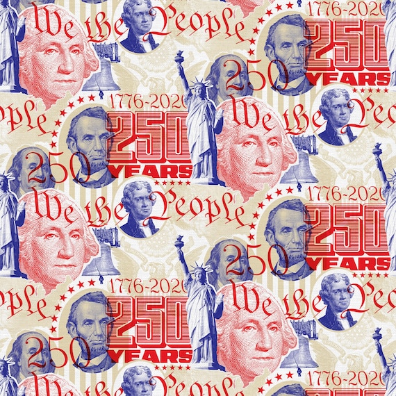 250 Years of America Cotton Fabric by the Yard