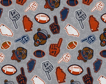 Chicago Football Cotton Fabric By The Yard