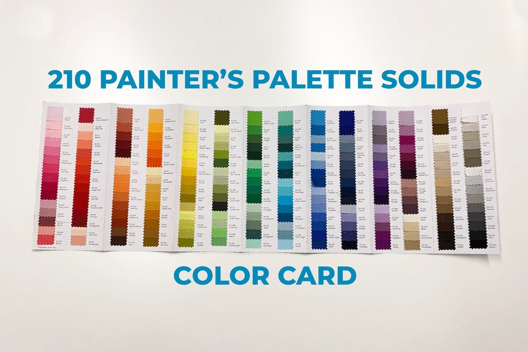 Painter's Palette Solids Color Card 210 Colors Paintbrush Studio