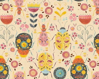 Folk Bugs by Viktoria Rodek - Quilting Cotton - PBS Paintbrush Studio Fabrics