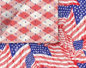 250 Years of America Cotton Fabric | Patriotic Quilted Print, Red White Blue Quilting Material